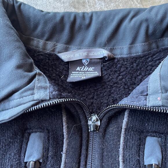 KUHL INTERCEPTR HYBRID FLEECE BLACK WOMENS MEDIUM NO ZIPPER PULLER - Picture 4 of 7